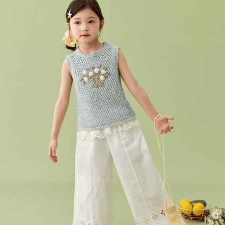 [予約] Marine Embroidery Wide Pants