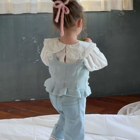 [即納] White collar cotton blouse/ aiai (110sizeのみ)