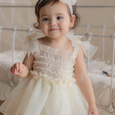 [予約] Odette organza dress suit (bebe)/ OREN by Hibyebebe