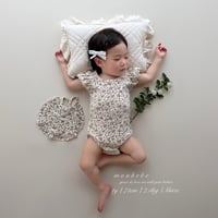 [予約] Puff flower suit (with bib) / Monbebe
