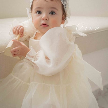 [即納] Serine Organza Suit (Cream) / OREN by Hibyebebe