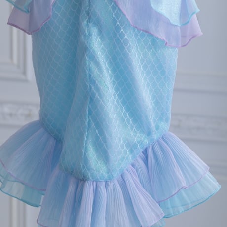 [予約] Shell Top Mermaid Dress + Aqua Shell Choker SET