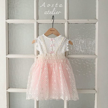 [即納] Lala dress / Aosta(big flower ivory S,M,Lのみ)