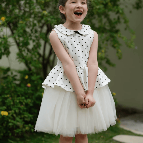 [予約] Polka Dot Peplum Dress