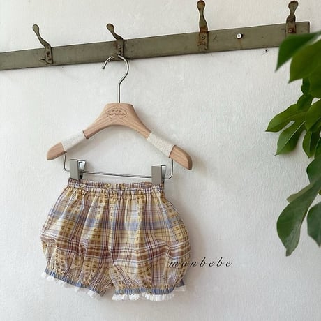 [予約] Check Peony Balloon Shorts/ Monbebe