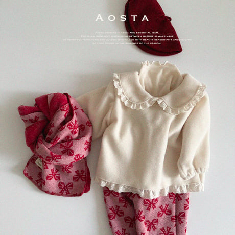 [即納] winter frill blouse  / Aosta  (ivory M_ size のみ)