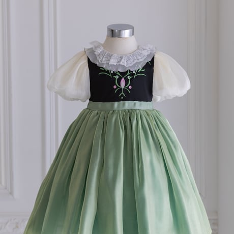 [予約] Princess nordic frill green dress