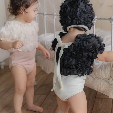[予約] bebe) Amelia Rose Swimsuit (Hat Set)/ OREN by Hibyebebe