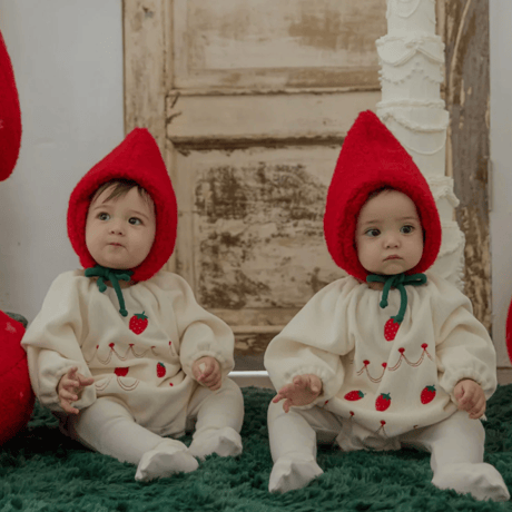 [即納]  Strawberry cake rompers