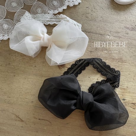 [即納]Organza Ribbon Hairband/ Hibyebebe