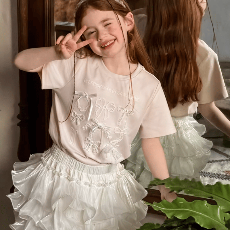 予約] Ballet Ribbon T-shirt/ little time | Mimiel