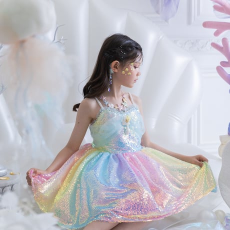 [予約] Aurora Twinkle Dress + ribbon pin SET