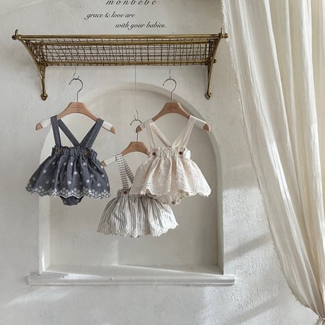[予約] Embroidered suspenders SK bloomers / Monbebe