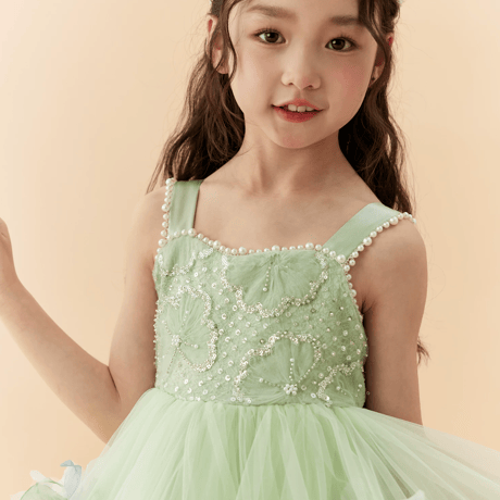 [予約] Mint Blossom Beaded Dress(+Wings)