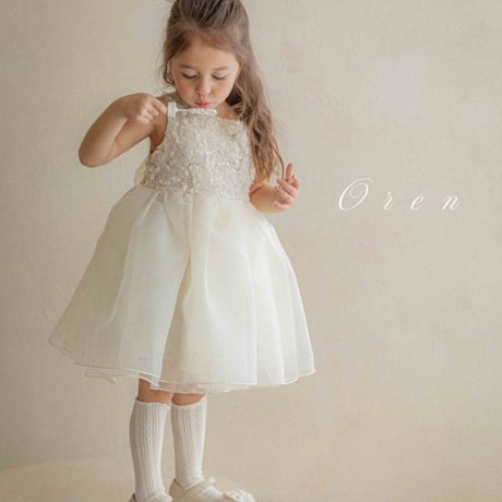 [即納] Flower Rosé Dress/ OREN by Hibyebebe  (M size のみ)