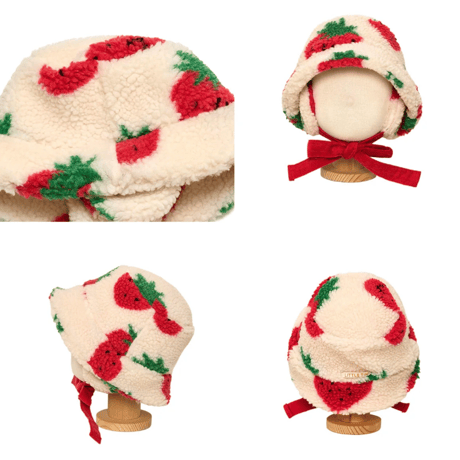 [即納]  Sweet berry earmuffs bucket hat