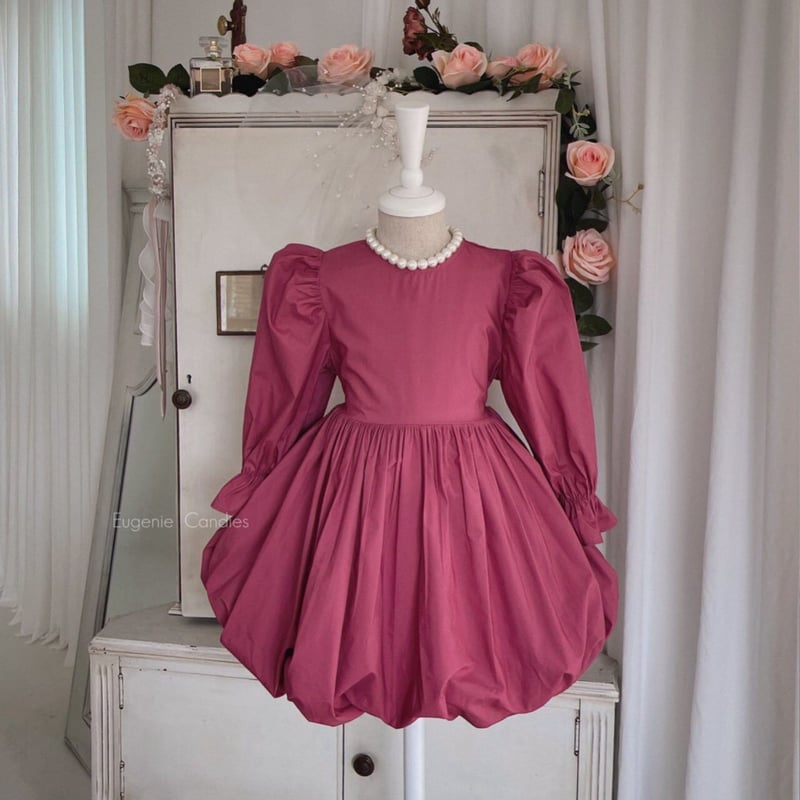 美品✨DAISY LIN マカロンドールワンピース バルーン ピンク 38 フラワーモチーフバルーンワンピース
