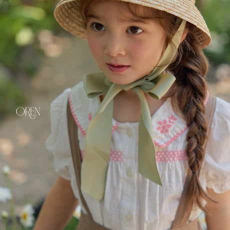 [予約] Suet Ribbon Straw Hat/ OREN by Hibyebebe