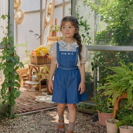 [予約] Soleil denim overalls/ OREN by Hibyebebe