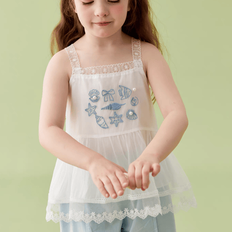 [予約] Marine Friends Lace Sleeveless Top