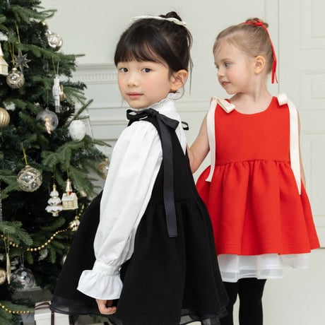 [即納]  Joli ribbon dress _ Black/moitoinous  ( 100_size のみ）