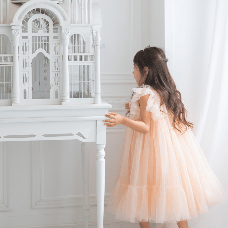 予約] Rosy flora sha dress (Rosy pink) | Mimiel