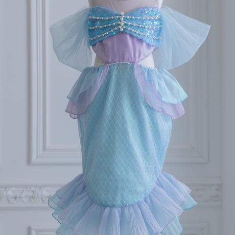 [予約] Shell Top Mermaid Dress + Aqua Shell Choker SET