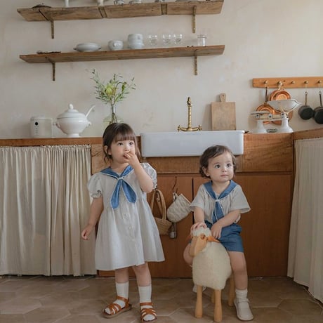 [予約] Pure Tie ST Dress (Kids) / OREN by Hibyebebe