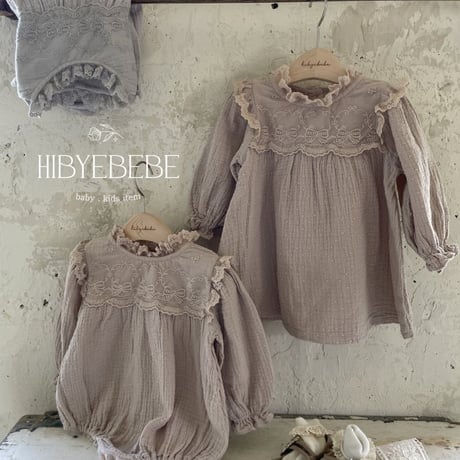 [即納] Laura Yoru Lace Dress/ Hibyebebe （ beige M, L _ size のみ）
