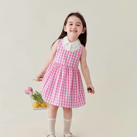 [予約] Picnic Pink Gingham Dress