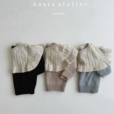 [即納] knit cape-T/Aosta (black M_のみ)