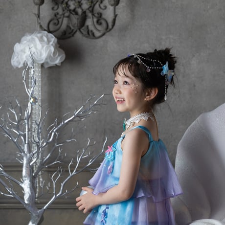 [予約] Aqua Shell Fairy Dress + Twinkle Shell Mermaid Hairpin SET