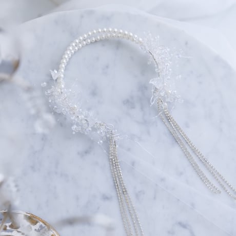 [予約] Crystal Pearl Halo Headband