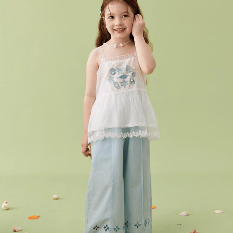[予約] Marine Friends Lace Sleeveless Top