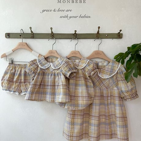 [予約] Checked Peony Suit/ Monbebe