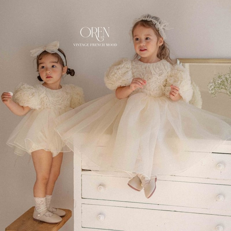 ☆美品☆OREN Blooming Rose Pearl One Piece 予約] Blooming rose pearl suit / OREN by Hibyebe