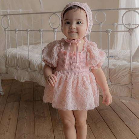 [予約] Juliet Bloom Swimsuit (bebe) (Hat Set)/ OREN by Hibyebebe