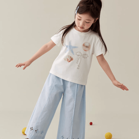 [予約] Marine Embroidery Wide Pants