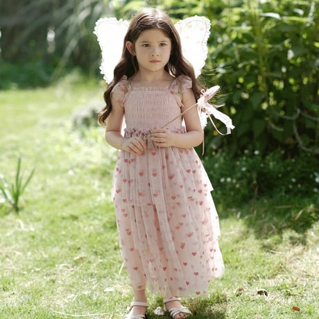 [予約] pink fly tutu dress + Angel wings SET