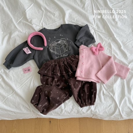 [即納] Vintage Flower Pants /Ninibello(Brown Lのみ)
