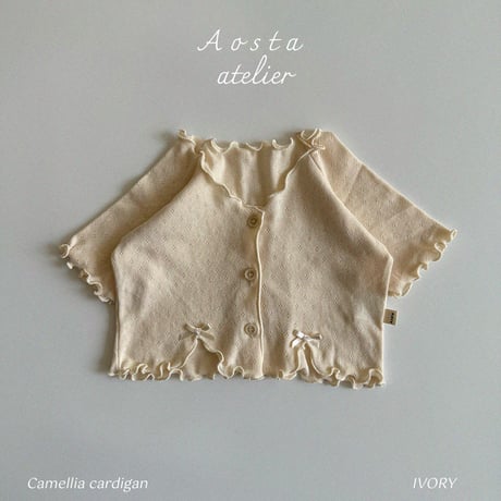 [即納] camellia cardigan / Aosta(ivory S,M,L,XL_pink S,M,L,XLのみ)