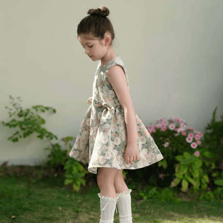 [予約] Antique Rose Jacquard Dress