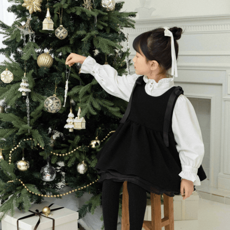 [即納]  Joli ribbon dress _ Black/moitoinous  ( 100_size のみ）