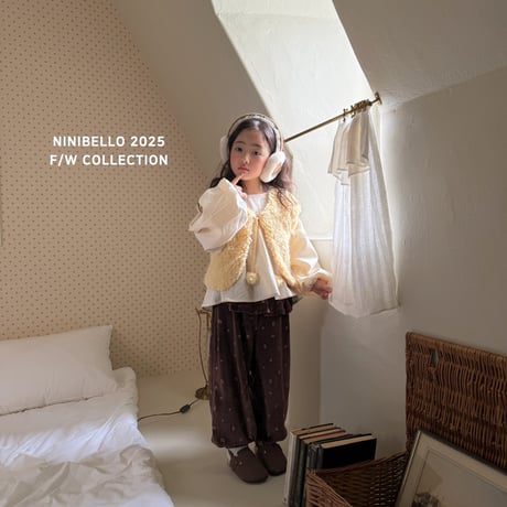[即納] Vintage Flower Pants /Ninibello(Brown Lのみ)