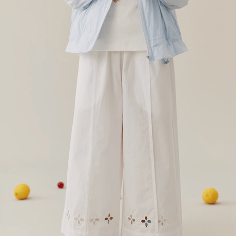 [予約] Marine Embroidery Wide Pants