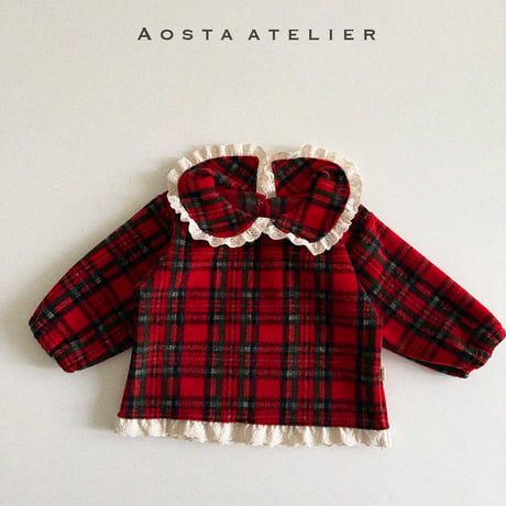 [即納] winter frill blouse  / Aosta  (ivory M_ size のみ)