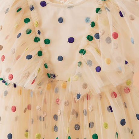 [予約] Rainbow Dot Tulle Dress
