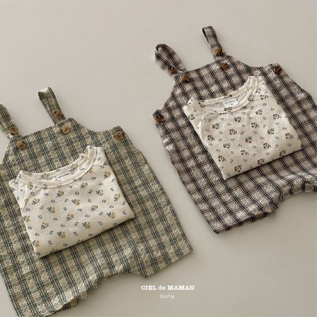 【即納】check suspenders /ciel de maman （brown S _ size のみ）