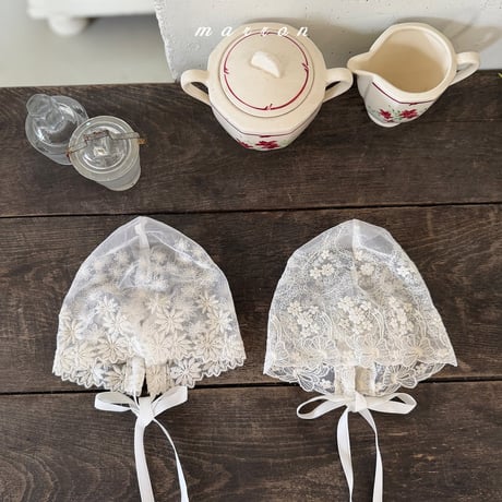 [予約]  lace bonnet /marron