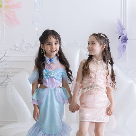 [予約] Shell Top Mermaid Dress + Aqua Shell Choker SET